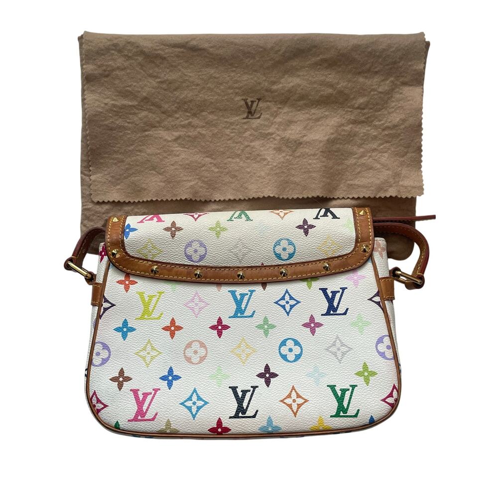 Louis Vuitton Murakami White Multicolor Monogram Sologne Shoulder Bag - Picture 2 of 16